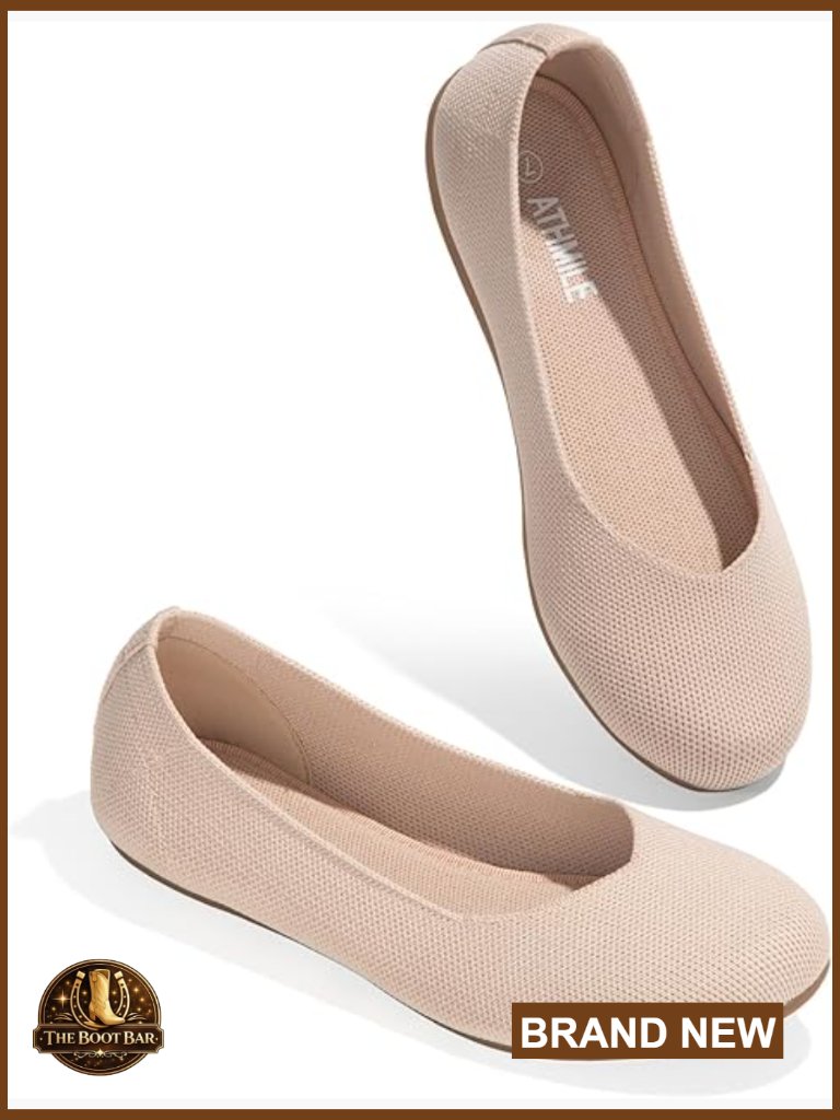 Women's Knit Ballet Flats Slip On Comfortable Lightweight Round Toe Dressy